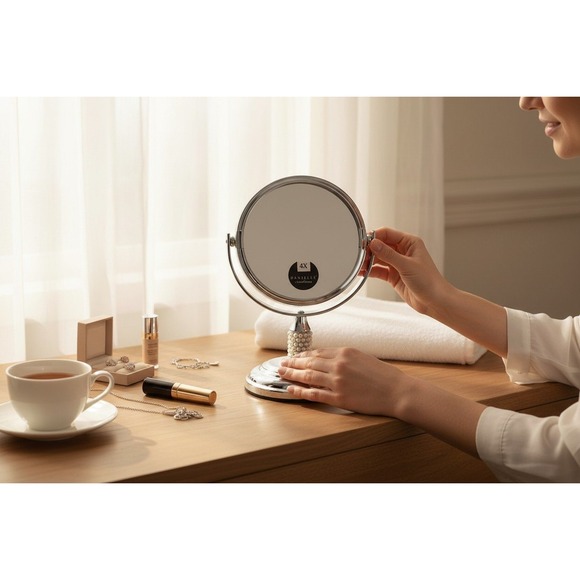 Danielle Creations Other - Danielle Creations Vanity Mirror Women OS Silver Brand New Pearl Stem 4X Swivel